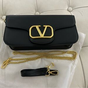 Valentino Black Leather Crossbody Bag (imitation, not original)